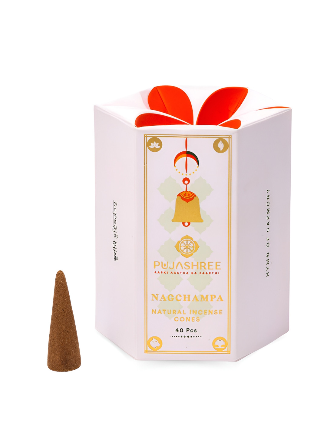 Pujashree Products Global Pvt Ltd. Natural           White Nagchampa Dhoop Cones - 40Pcs