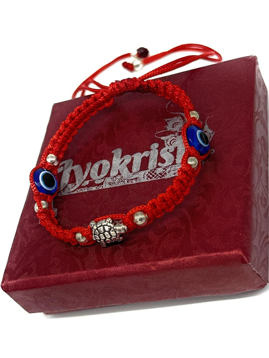 Red silk dori turtle evil eye Bracelet