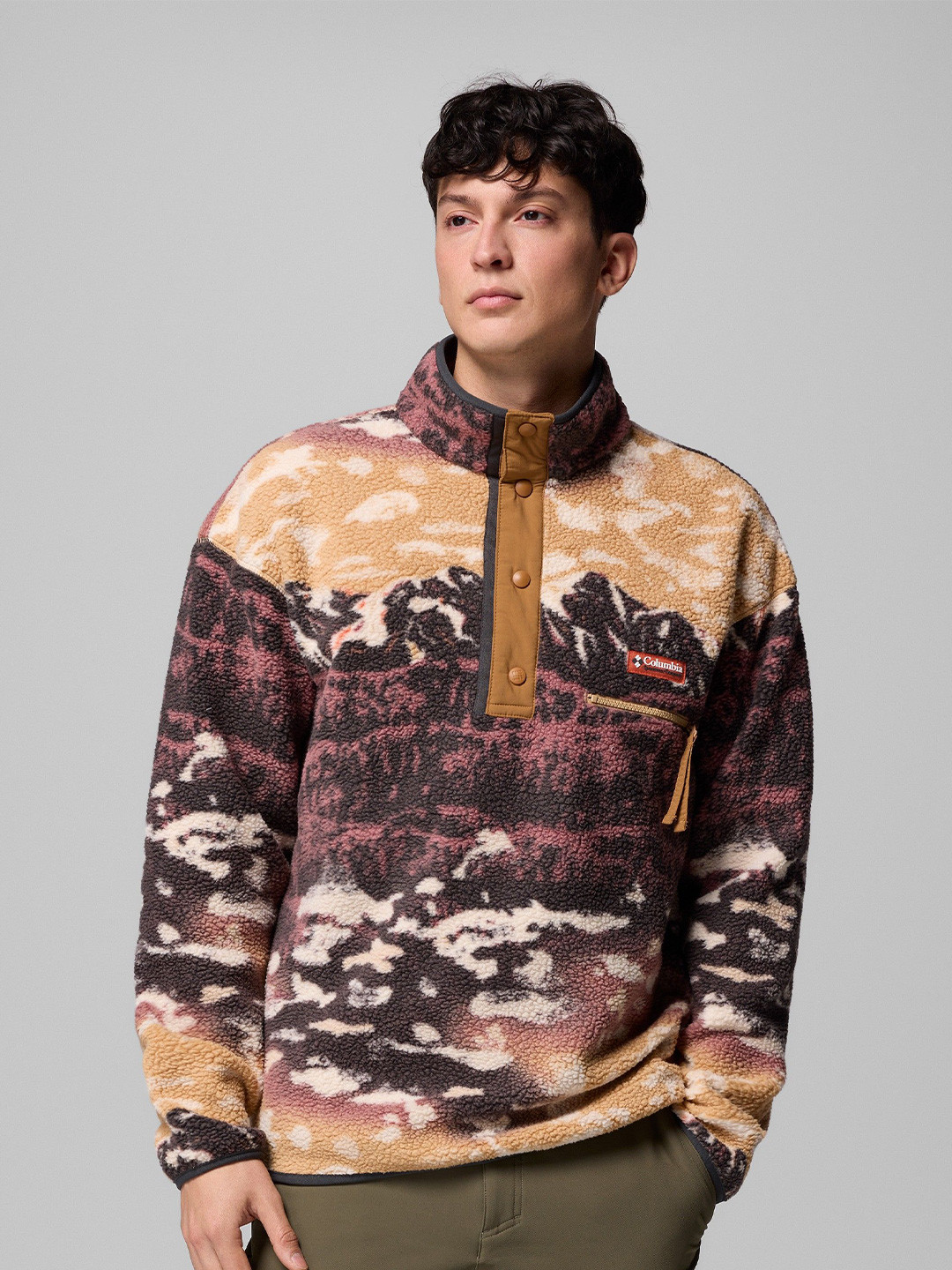 Columbia Helvetia Men Abstract Printed High Neck Pullover