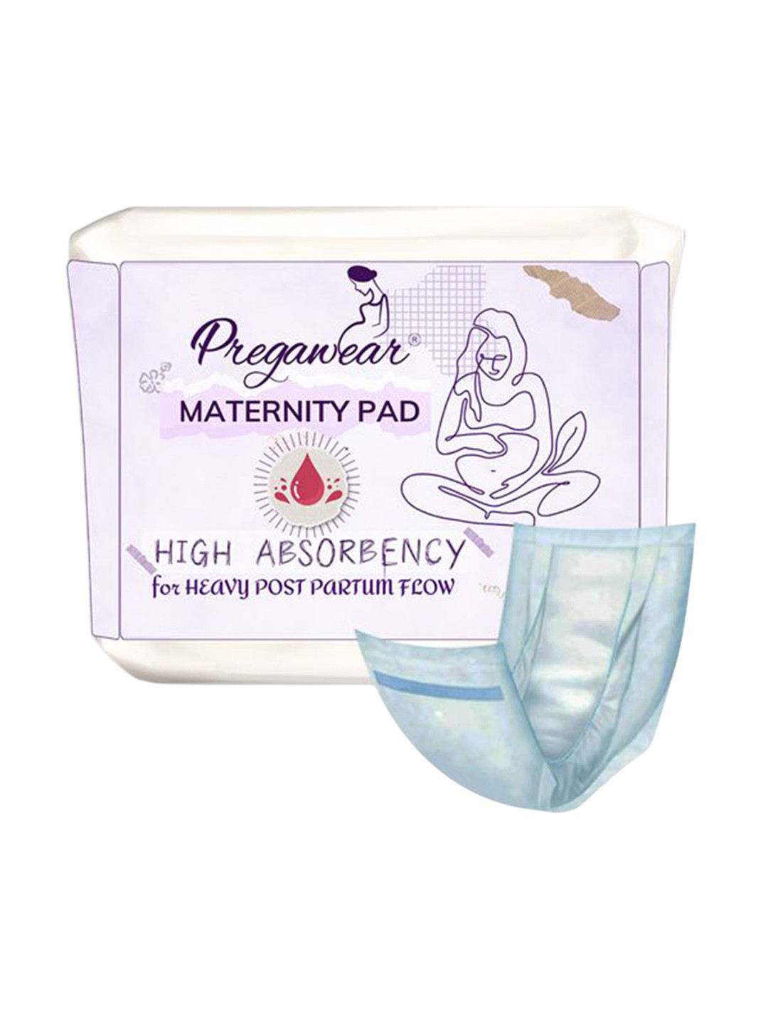 Pregawear 16-Pcs Lochia Maternity Panty C Section & 5-Pcs Maternity Padded Disposal Briefs