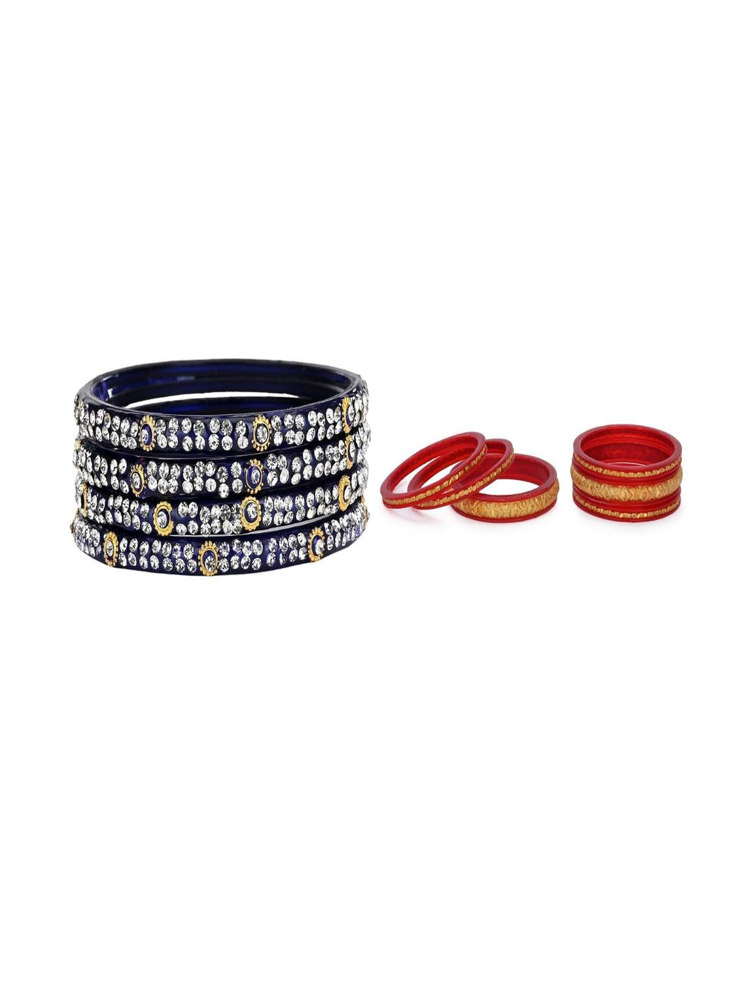 SOMIL Set of 22 Blue Alloy Bangles