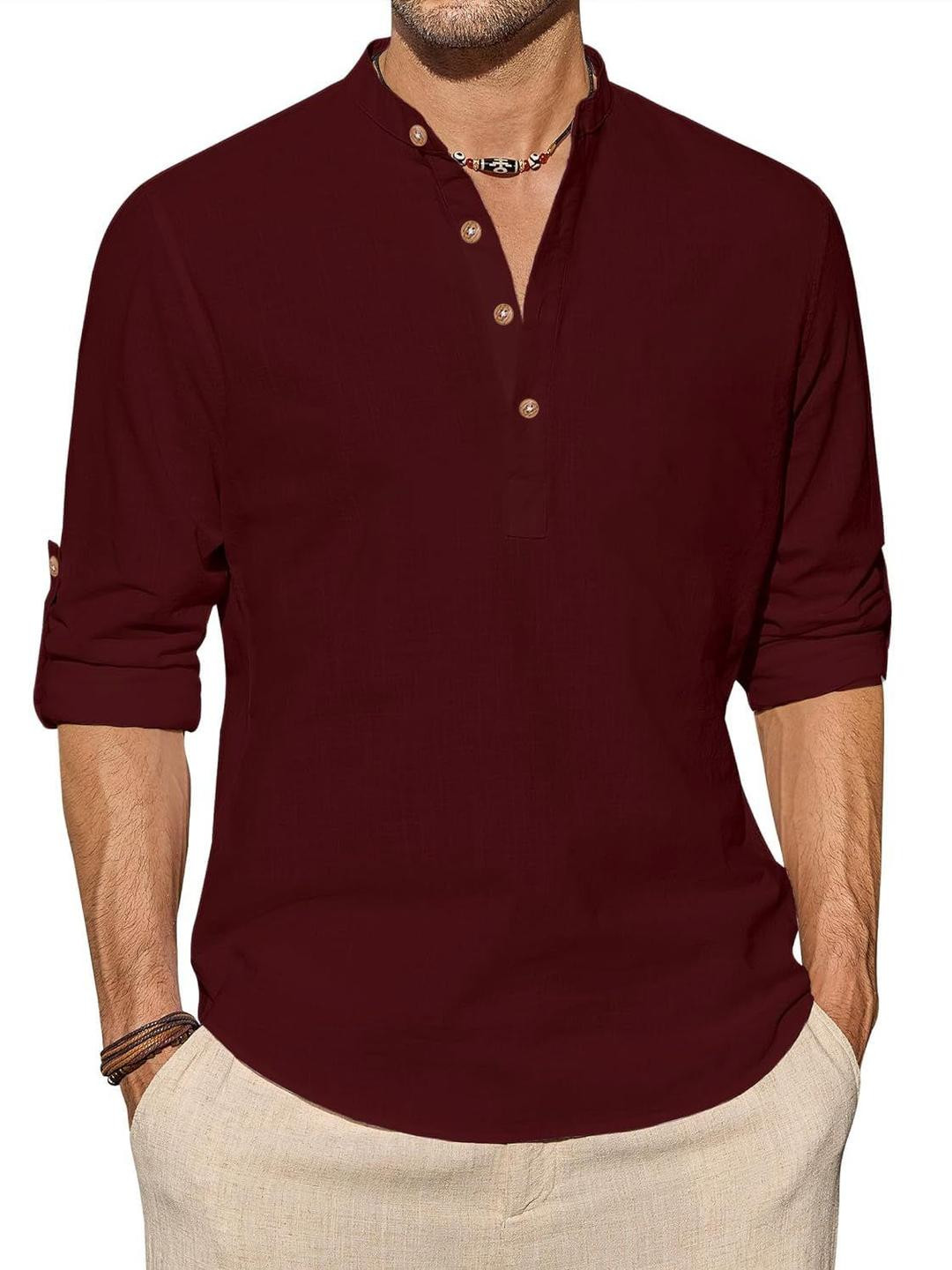 AMRIT TOP WEAR Men Slim Fit Mandarin Collar Short Kurta