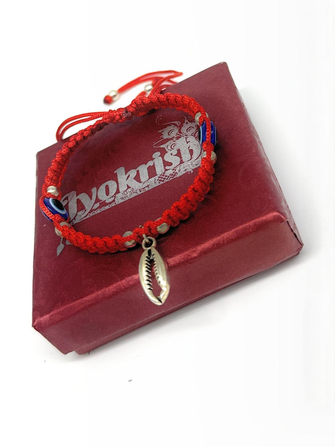 Red silk dori Shell evil eye Bracelet