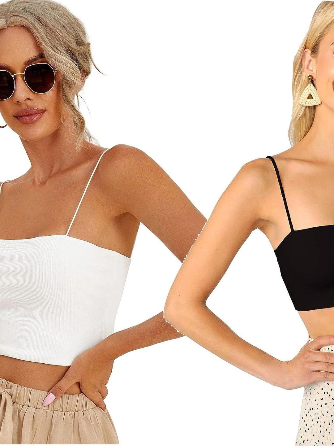 SRISARAS Women Pack Of 2 Shoulder Straps Cotton Bralette Top