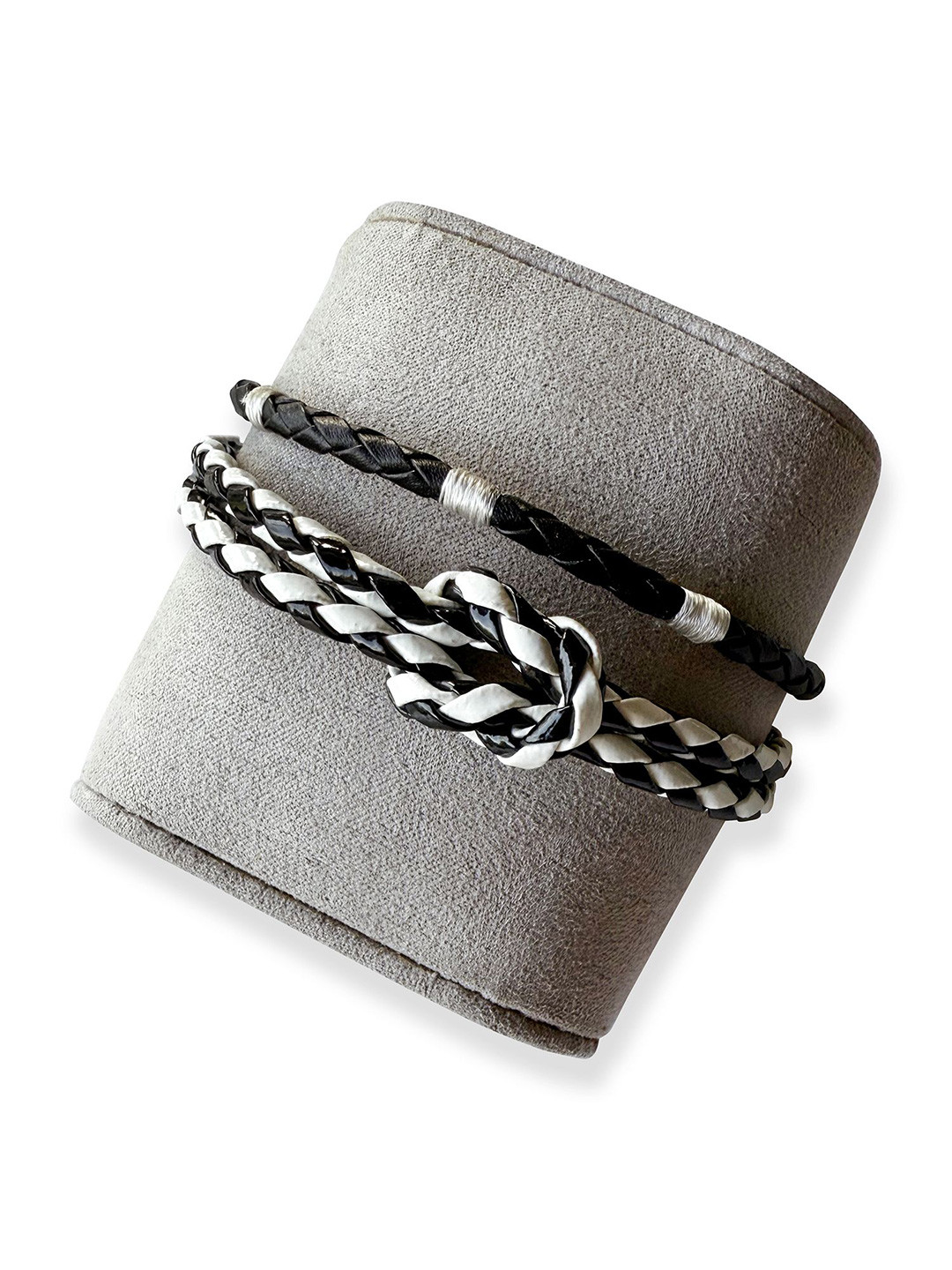 TANN TRIM Unisex Set Of 2 Leather Wraparound Bracelet