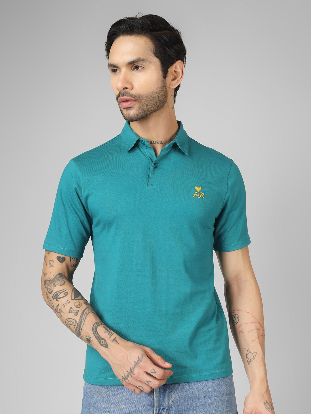 Regent Raiment Men Solid Polo Collar Cotton T-shirt