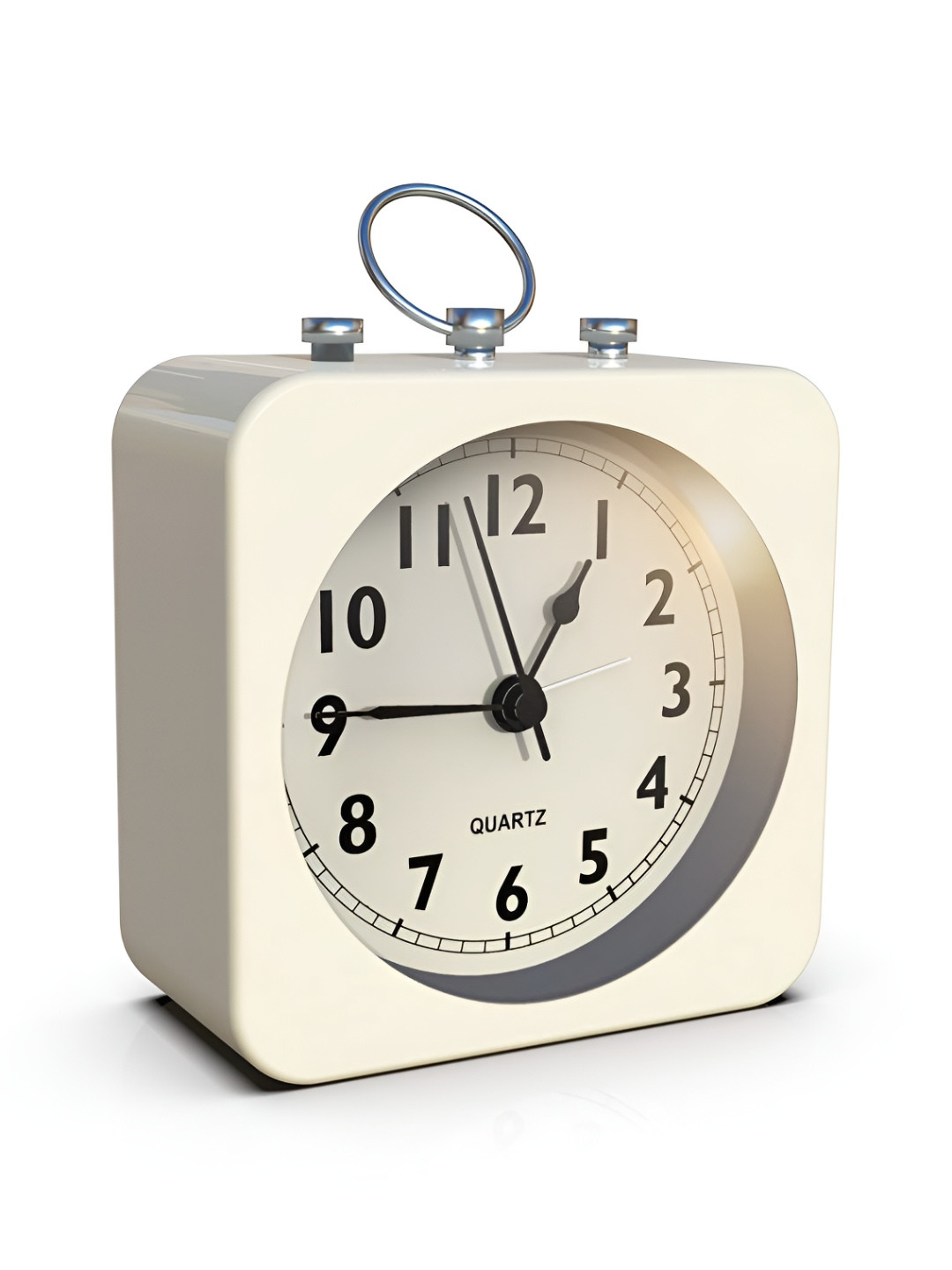 Kadio White Square Shaped Analogue Vintage Alarm Clock