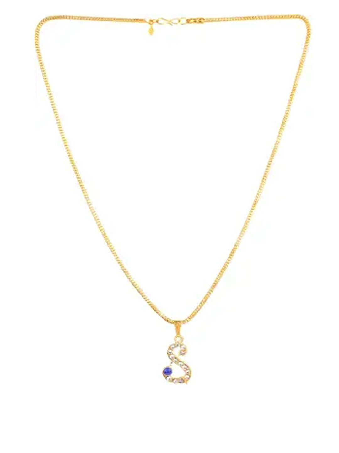 Ekaant Gold-Plated Alphabet-S Shaped Pendants With Chains