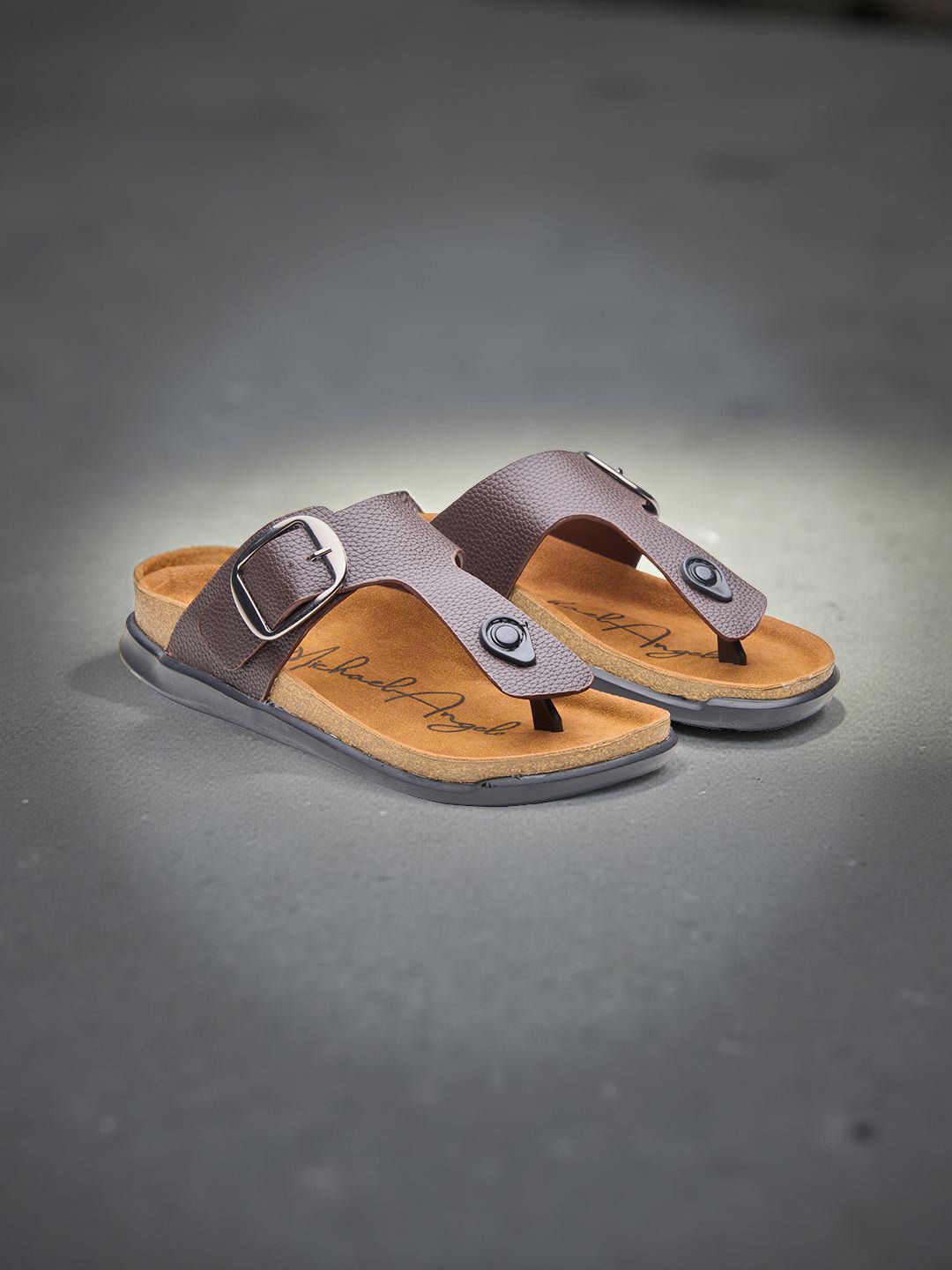 MICHAEL ANGELO Women T-Strap Flats with Buckles