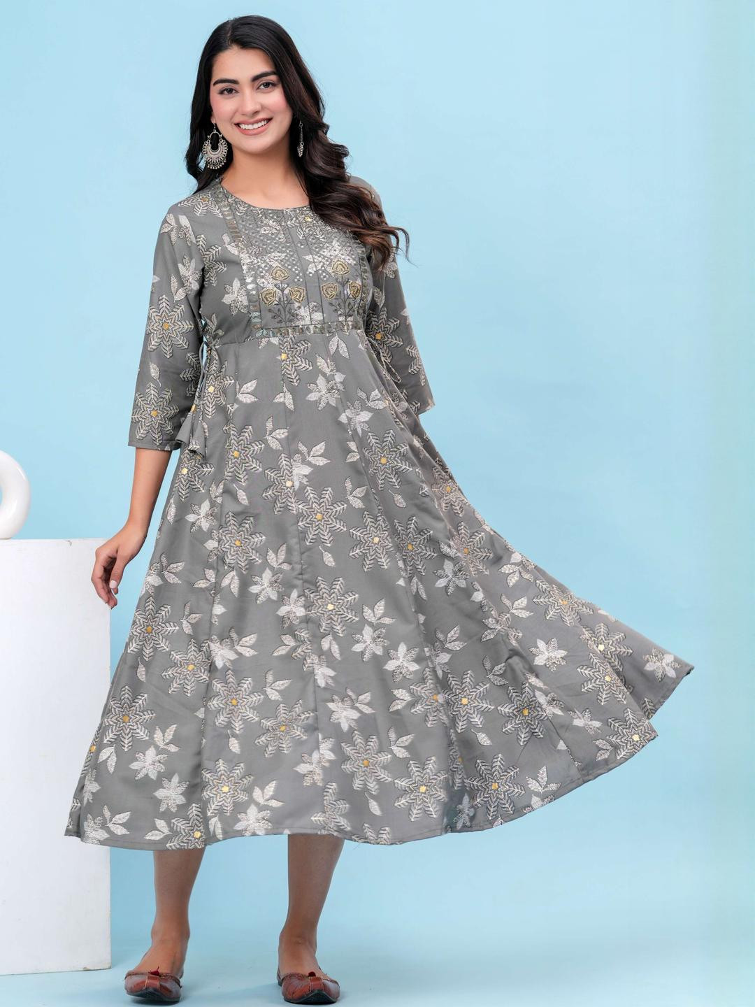 DIZON Women Grey Kurtas