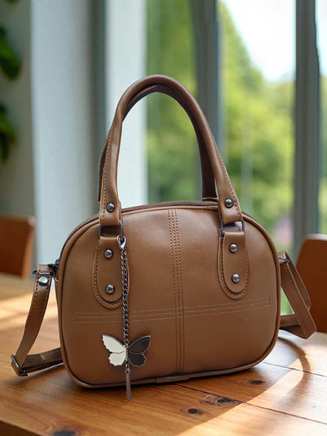 ROYAL CHAALS Brand Logo Self Design Structured Handheld Bag