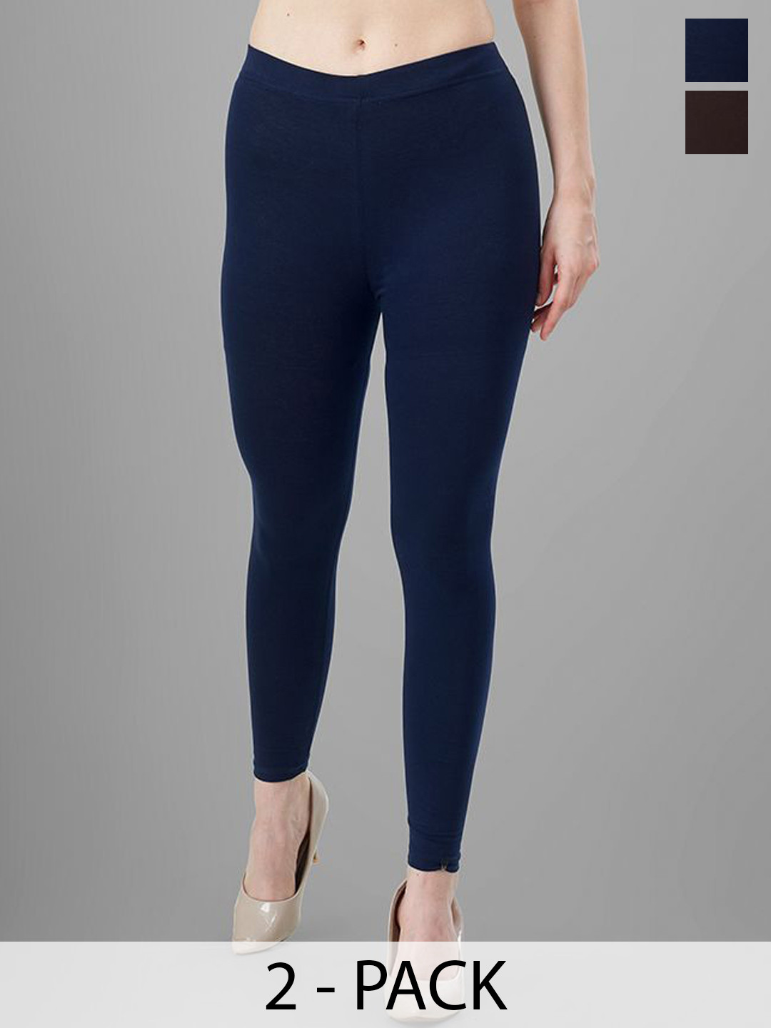 T19 Pack Of 2 4-Way Stretchable Ankle-Length Leggings