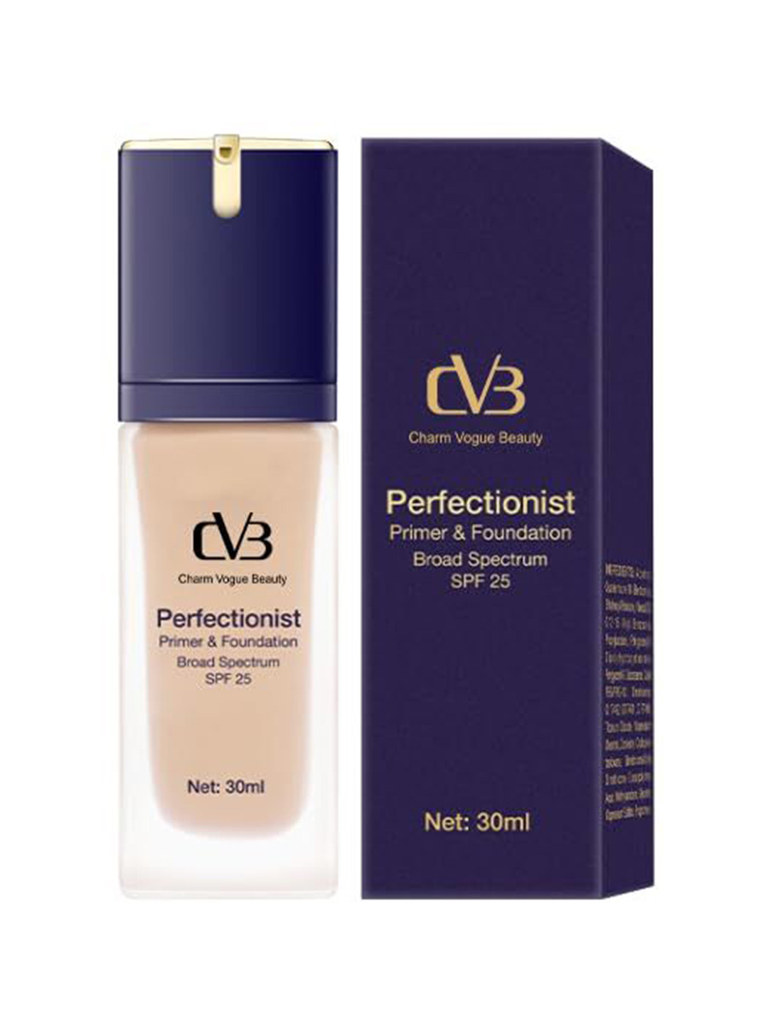 CVB Perfectionist Primer & Foundation With Broad Specrum SPF 25 - 30 ml - Natural Nude 04