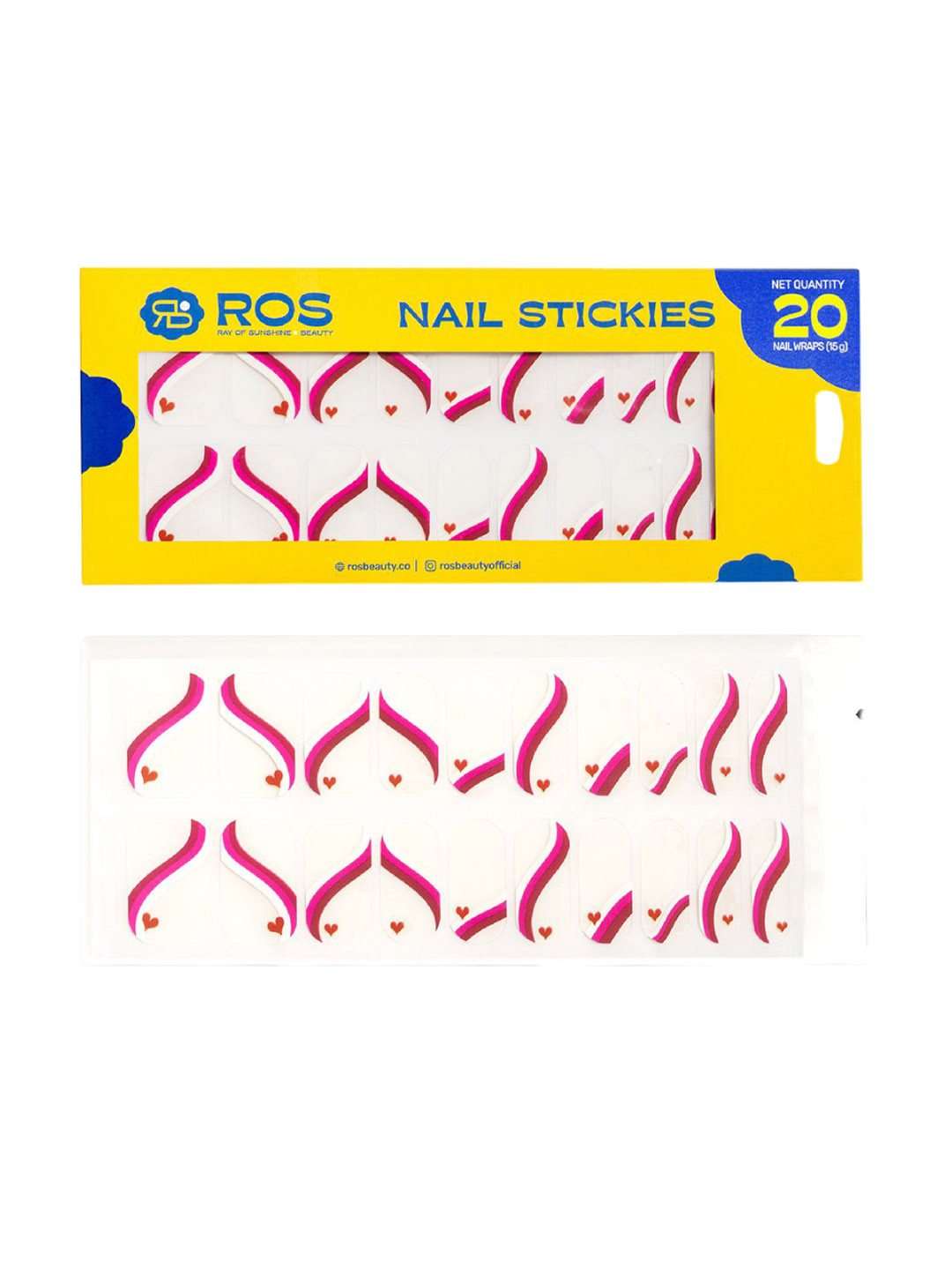 Ray Of Sunshine- ROS Beauty Set Of 20 Peel & Stick Nail Art Stickers- Stupid Cupid