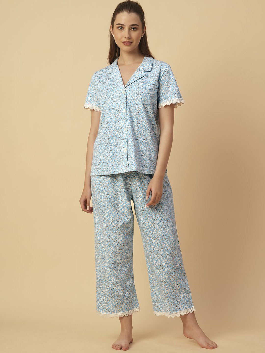 Chemistry Women Printed Jersey Night suit