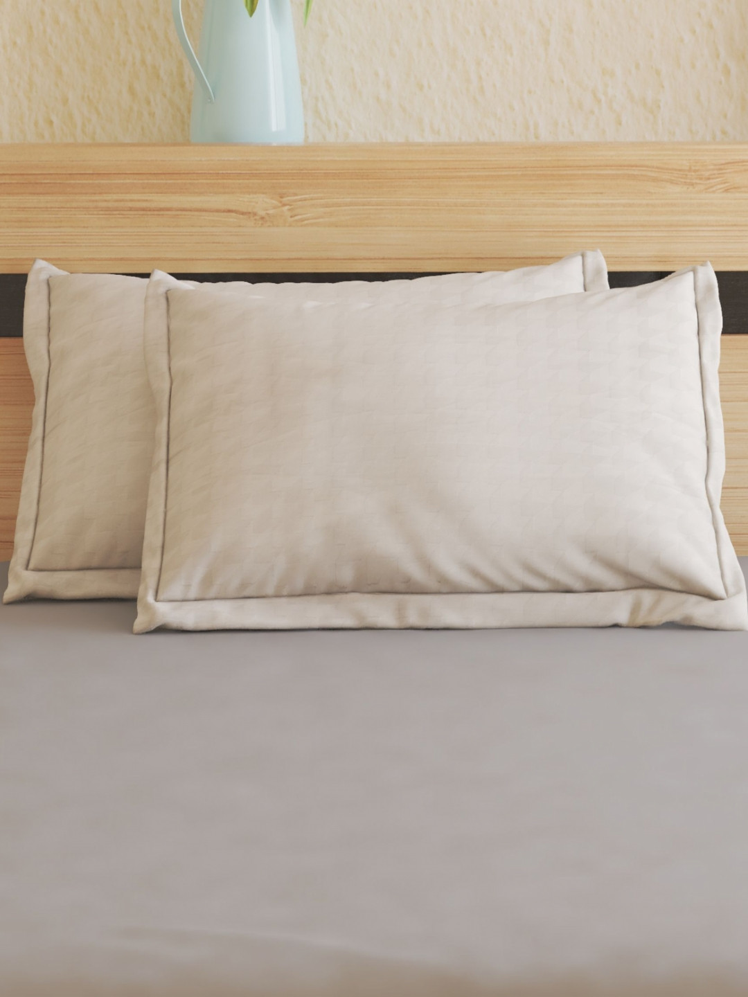 Home Centre Beige 2 Pieces Filled Sleep Pillows