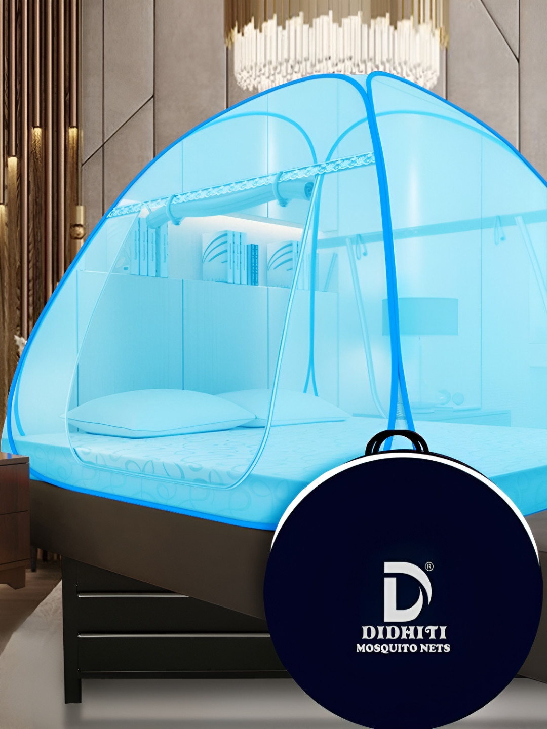 didhiti Blue & White Super King Size Tent Mosquito Net