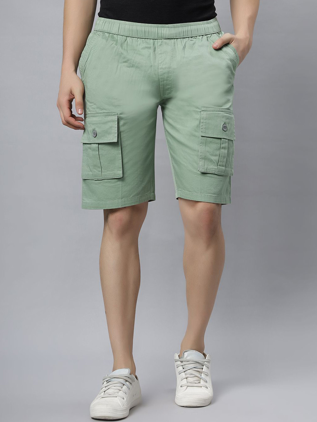 HO BINDAASS Men Mid-Rise Cotton Cargo Shorts