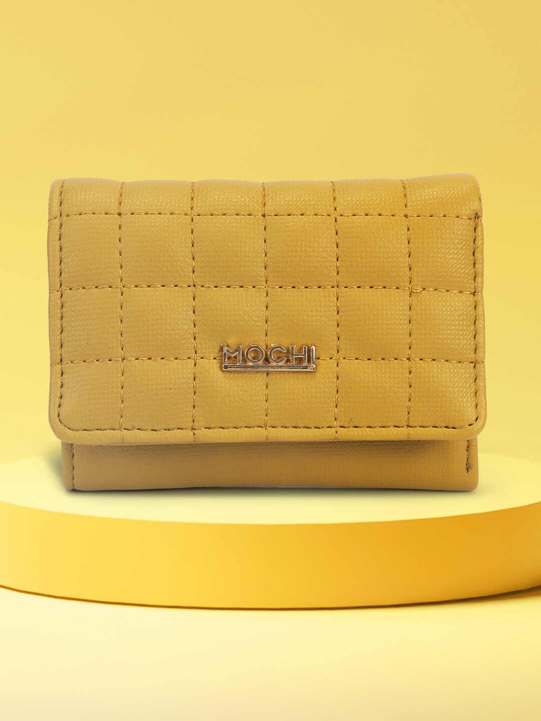 Mochi Women Checked Three Fold Wallet