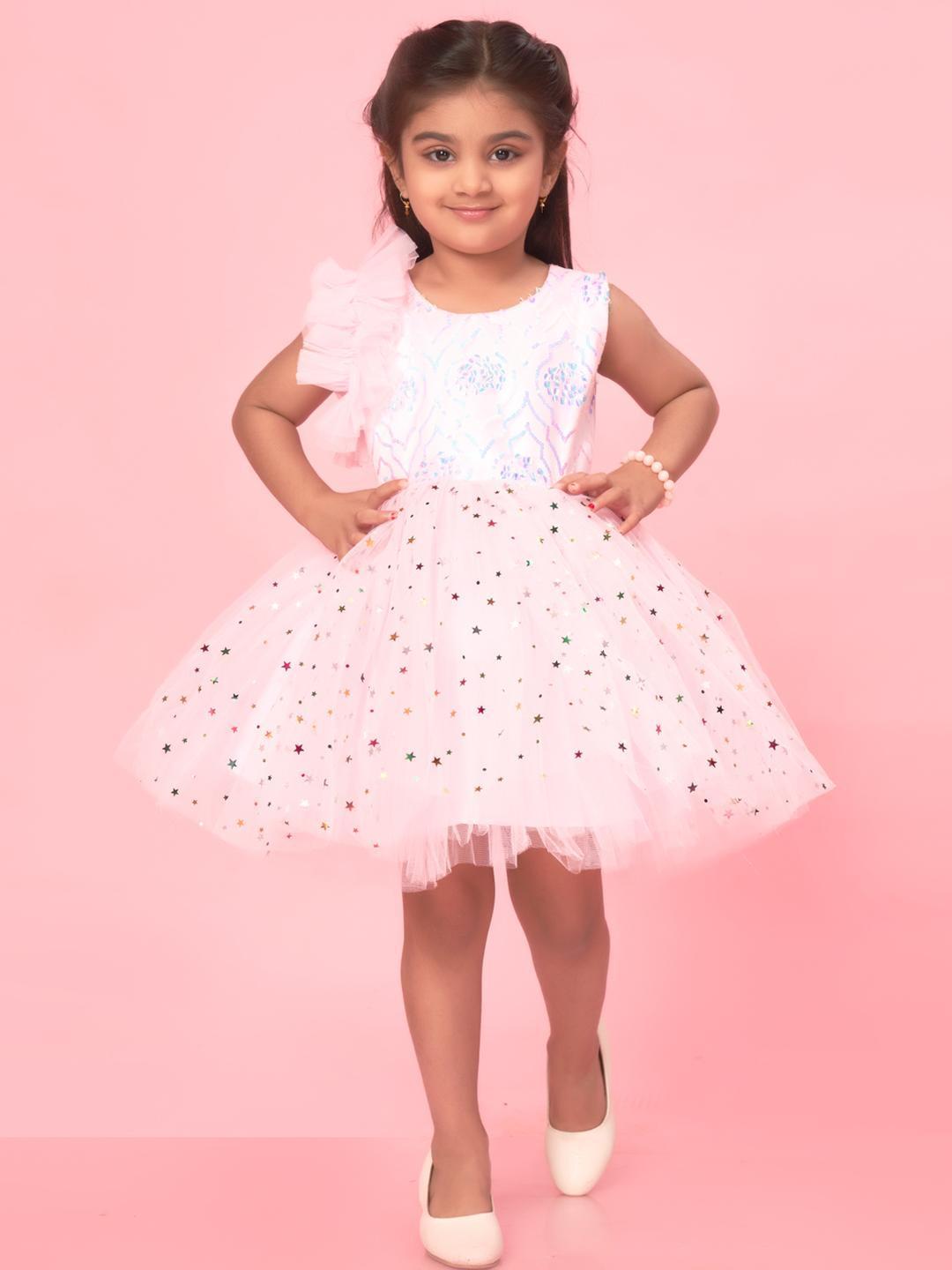 Muhuratam Pink Nylon Dresses