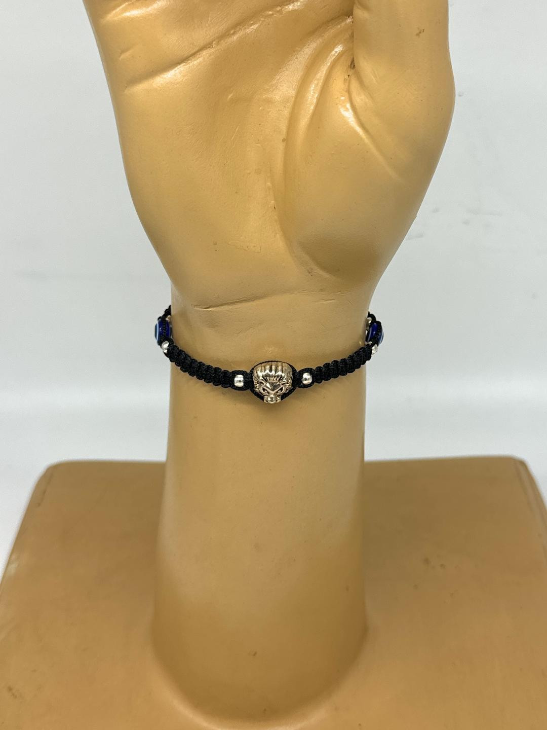 Black silk dori Lion head Evil eye Bracelet