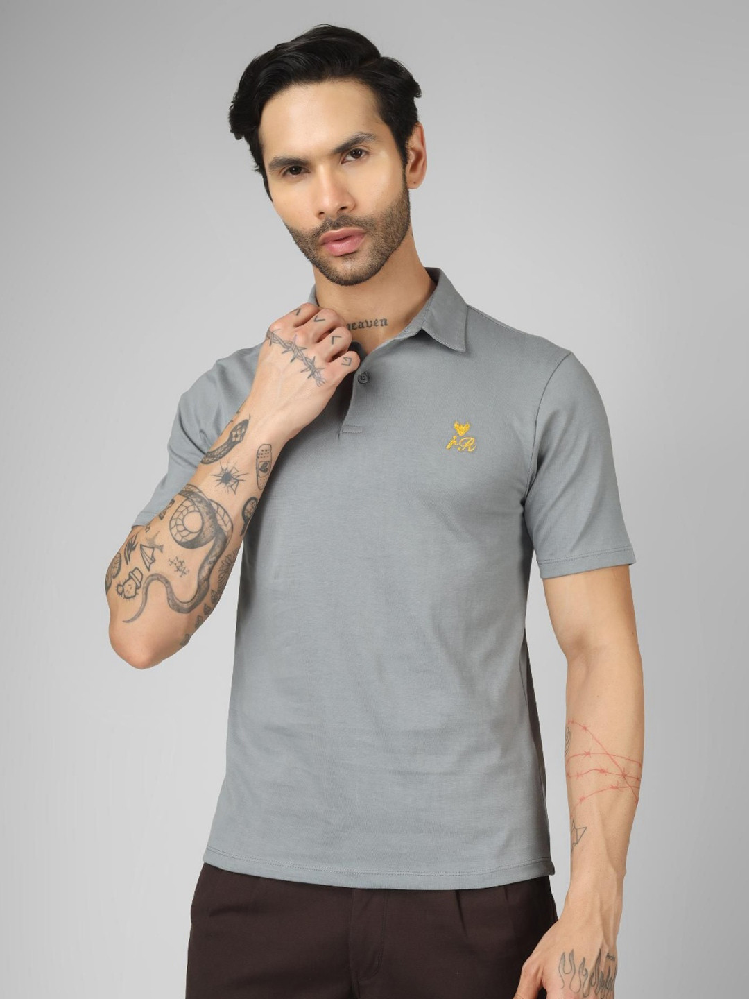 Regent Raiment Men Solid Polo Collar Cotton T-shirt