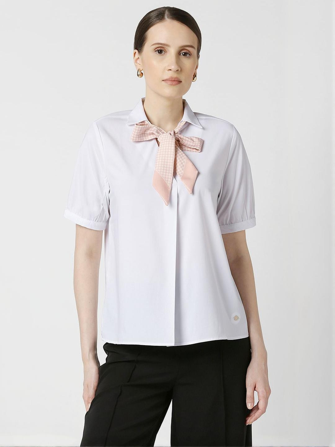 Van Heusen Woman Stylized Neck Applique Forma lRegularTop