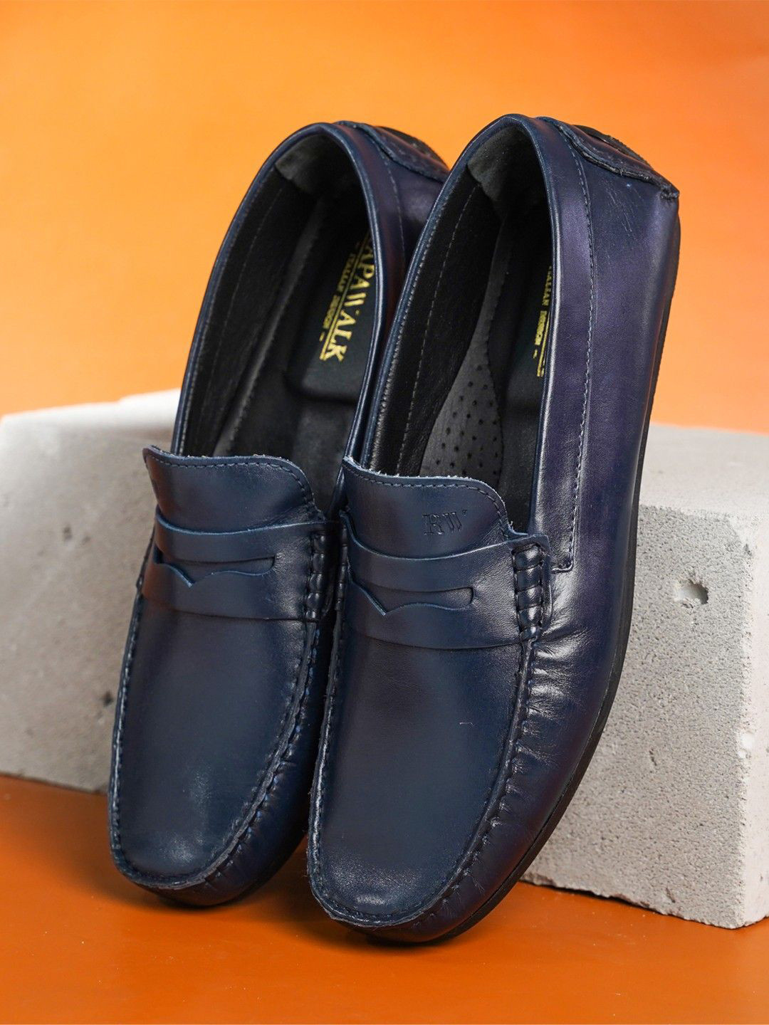 RAPAWALK Men Penny Full Grain Soft Leather Slip on Moccasins Loafers