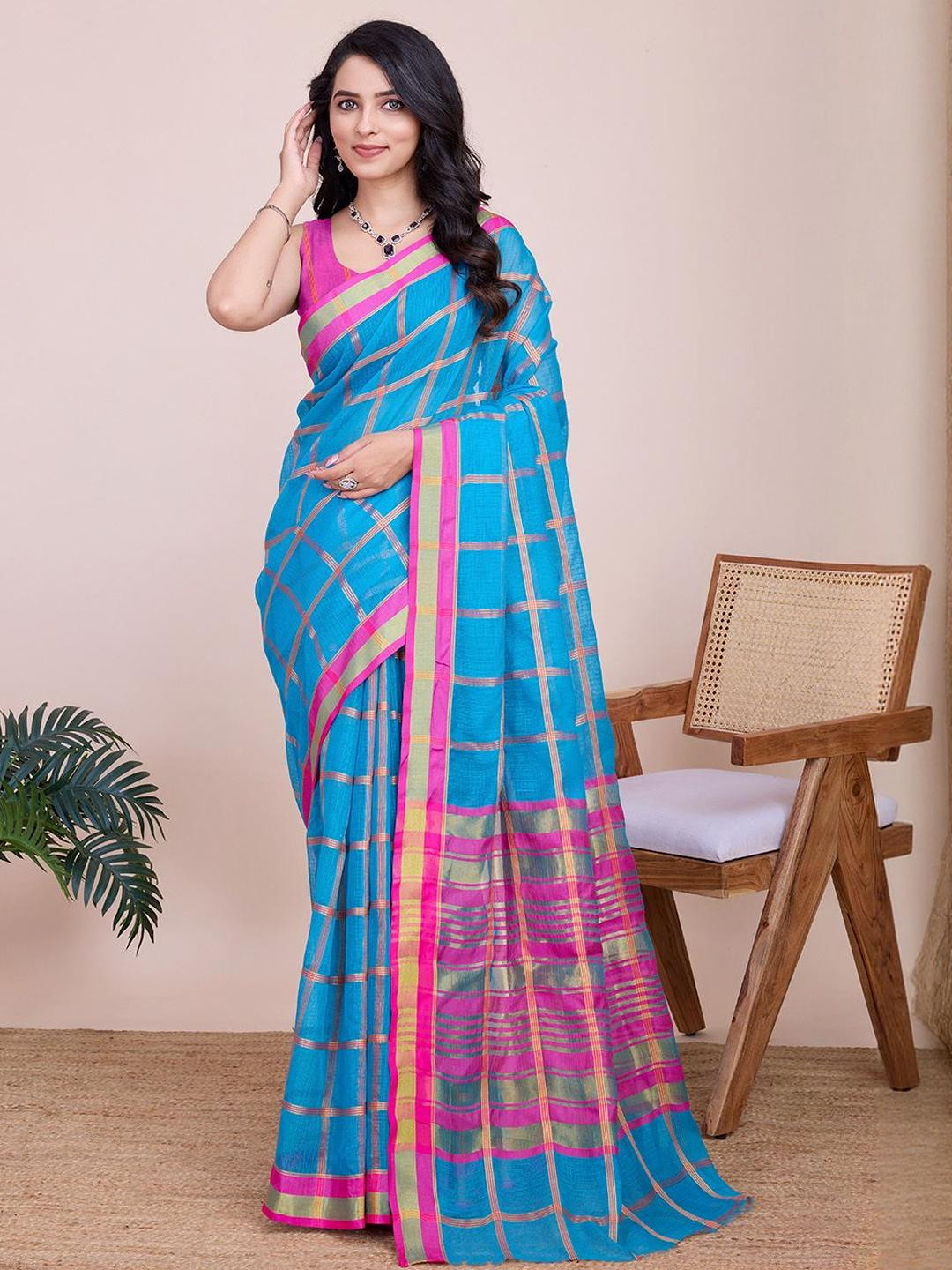 VARNI FABRICS Woven Design Zari Art Silk Ikat Saree