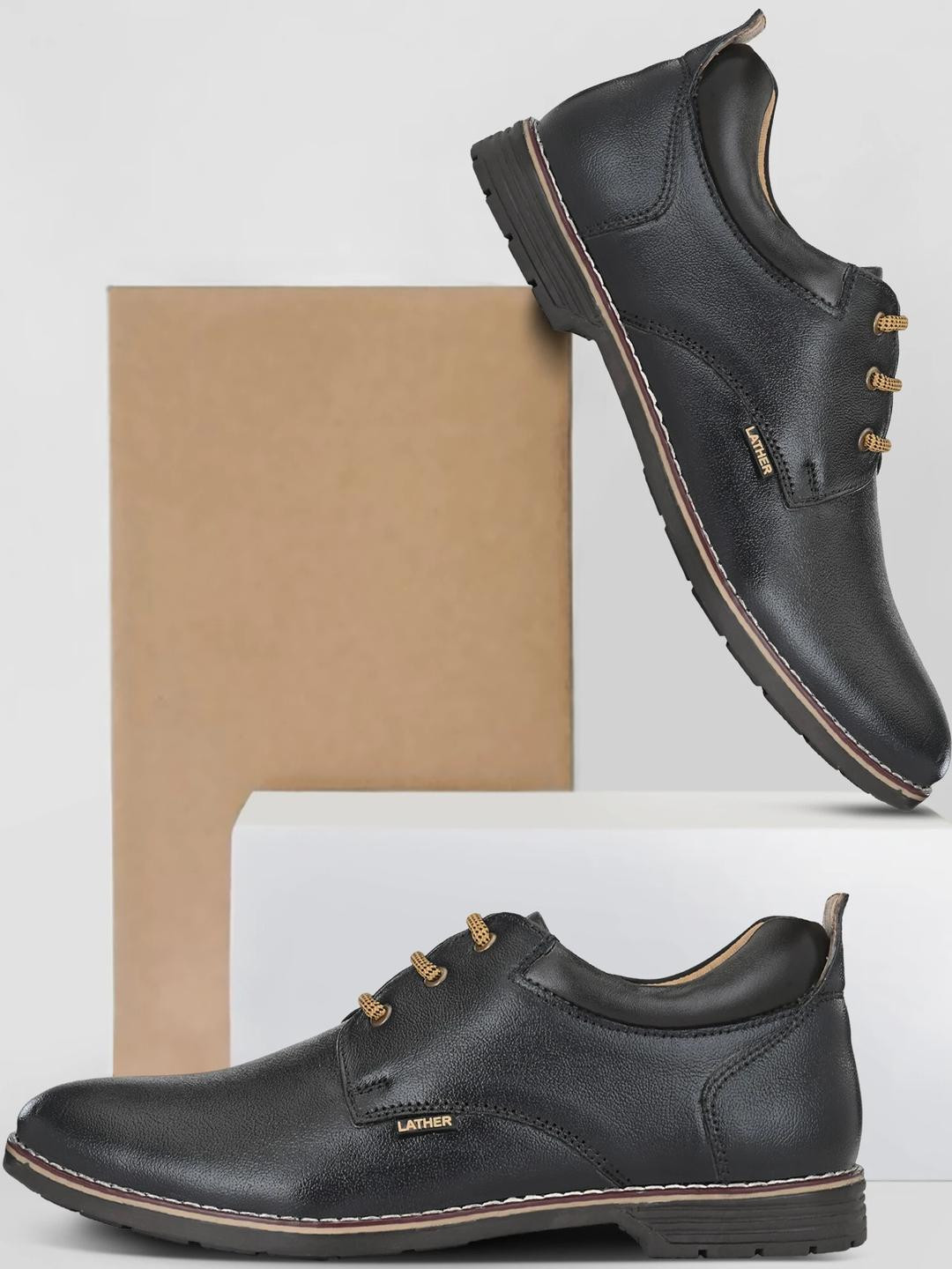 KATENIA Men Leather Lace Up Derby Formal Shoes