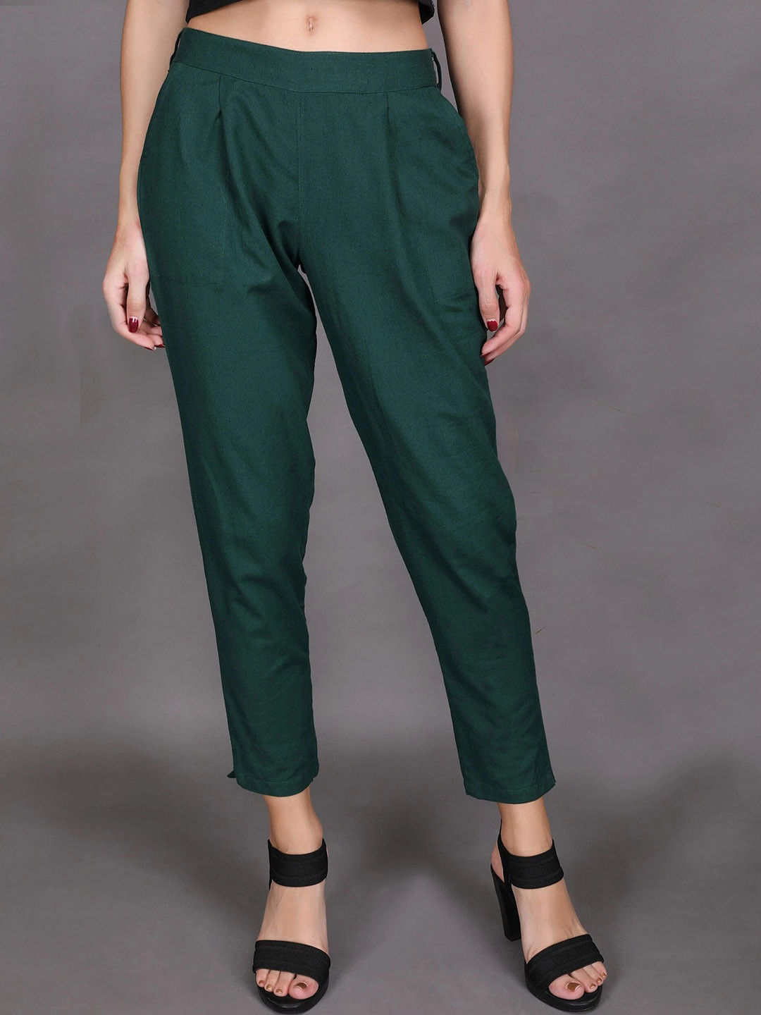 Me Craft Women Comfort Regular Fit Cigarette Trousers