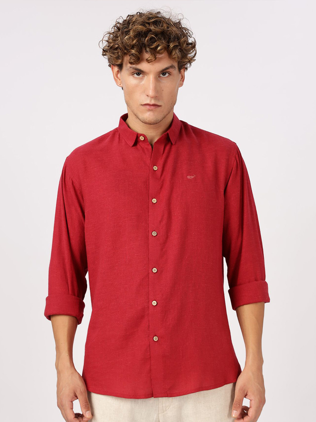 HAMPTONS Slim Collar Cotton Casual Shirt