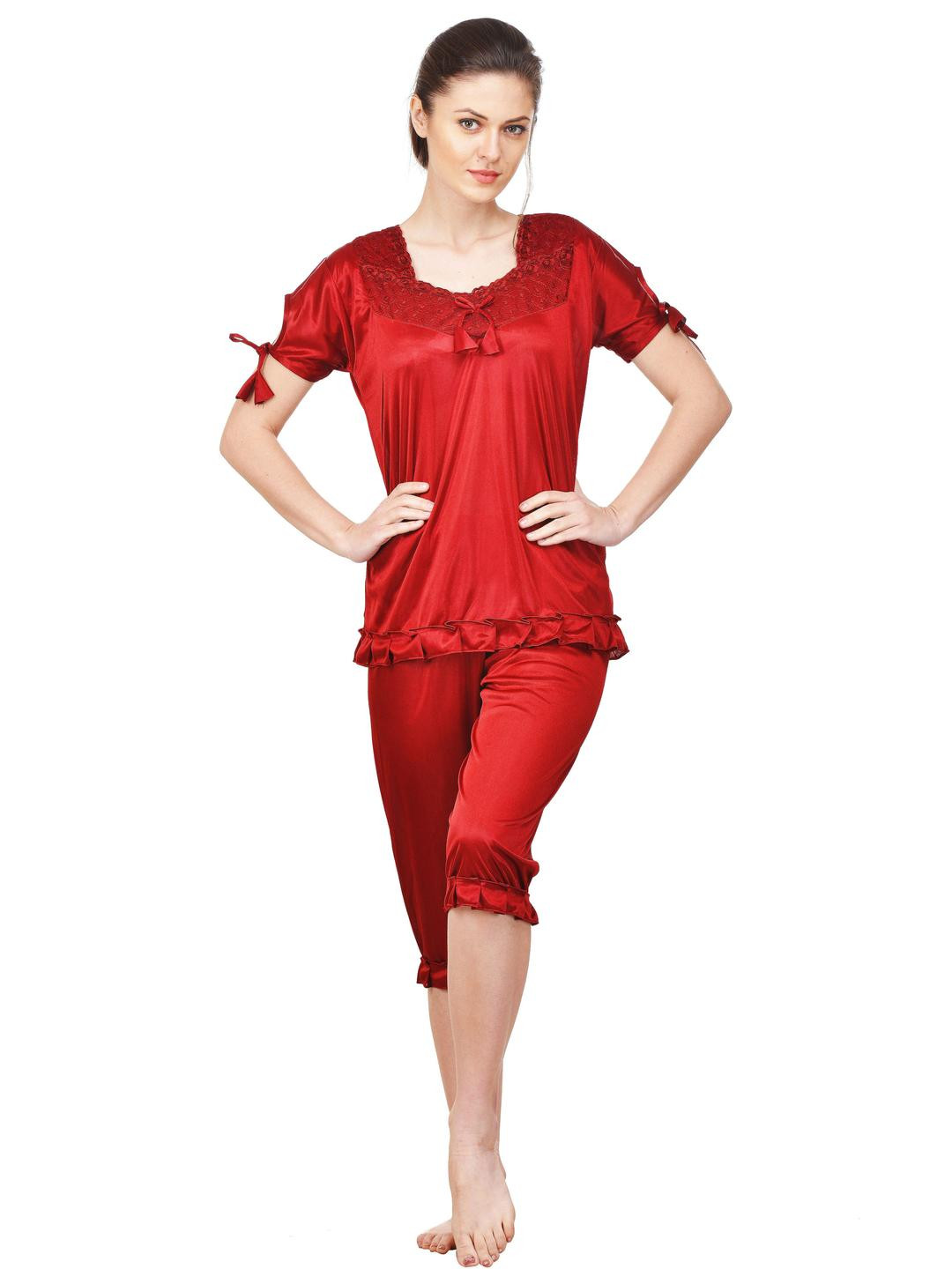 PHALIN Women Satin Night suits