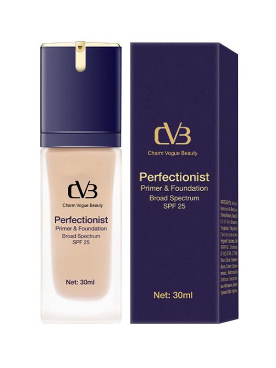 CVB Perfectionist Primer & Foundation With Broad Specrum SPF 25 - 30 ml - Natural Beige 03