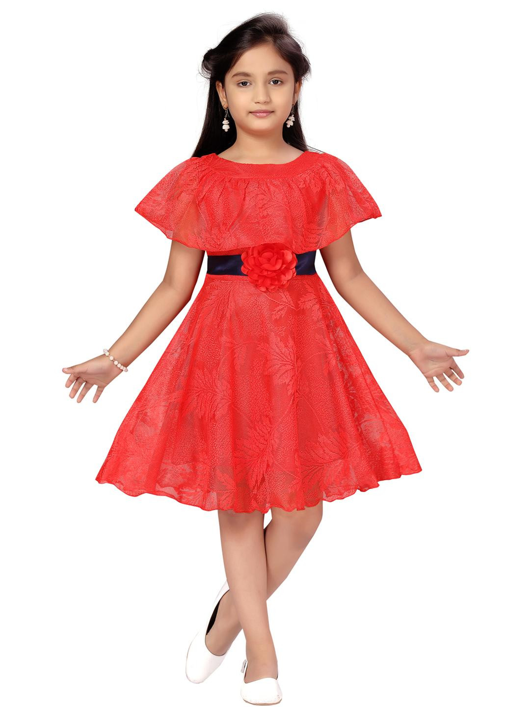 Muhuratam Red Nylon Dresses