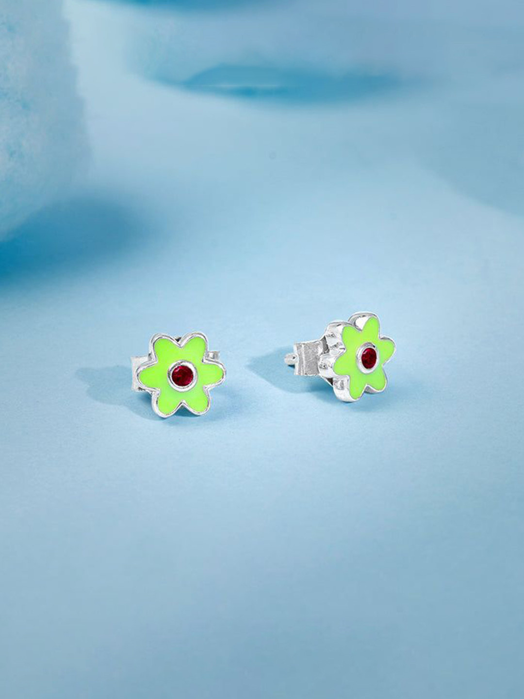 GIVA Girls 925 Silver Rhodium-Plated Zircon Bloomie Buds Floral Studs