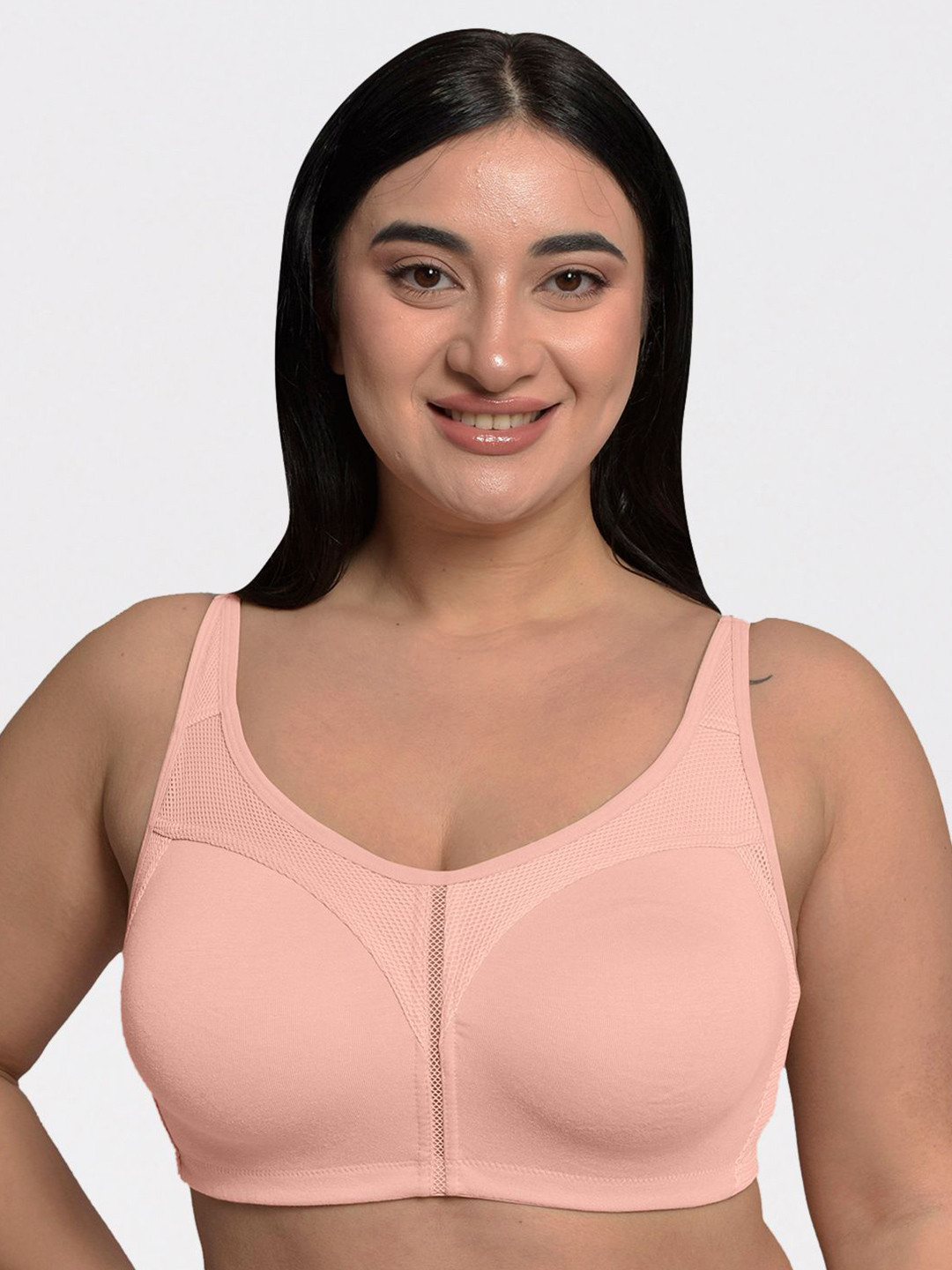 Inner Sense Bamboo Cotton Plus Size Full Coverage Everyday Minimiser Bra