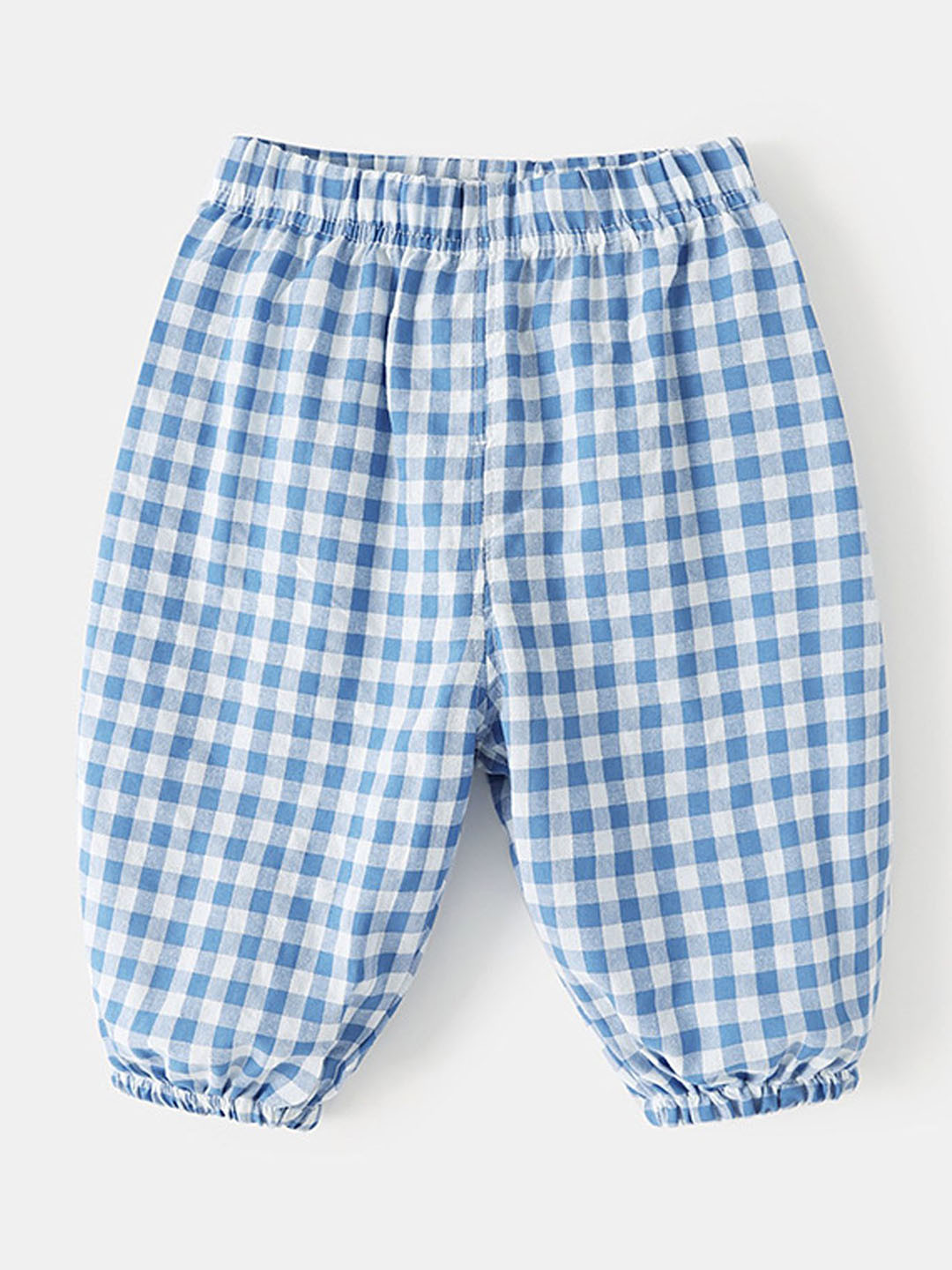 LULU & SKY Kids Gingham Checked Jogger High-Rise Trousers