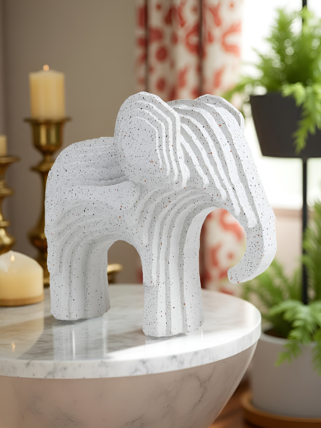 Golden Peacock Modern Artefacts White Elephant Figurine Showpiece