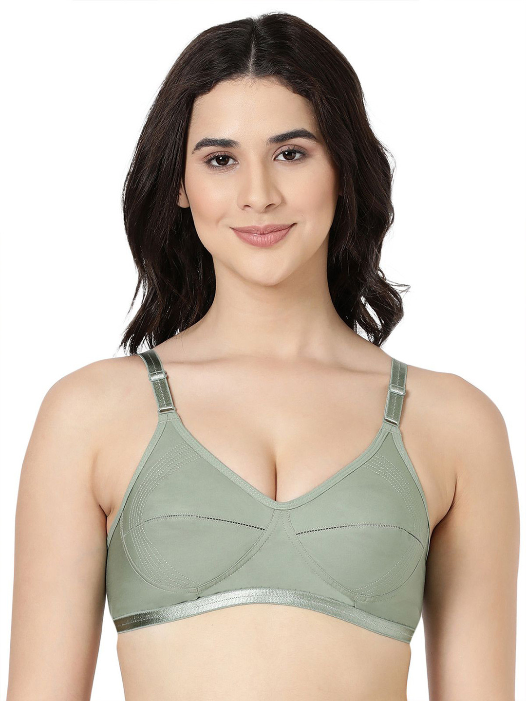 BLOSSOM Double Layered Medium Coverage Woven Cotton Support Bra