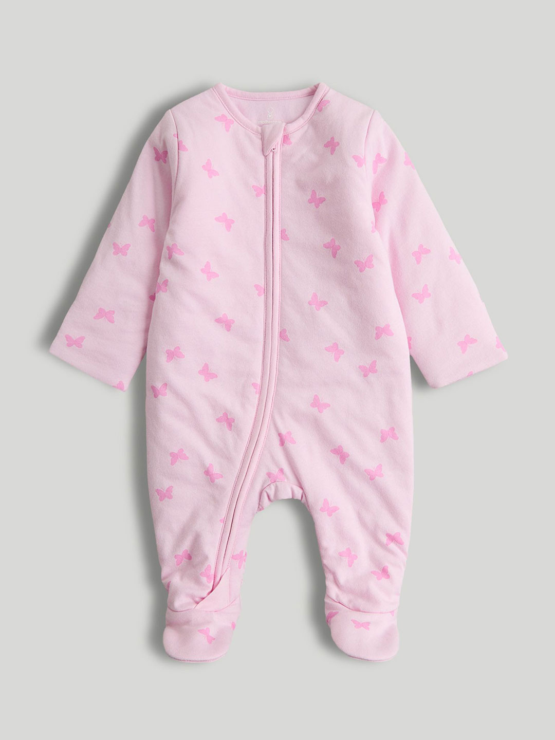 mothercare Essentials Girls Conversational Printed Cotton Sleepsuit