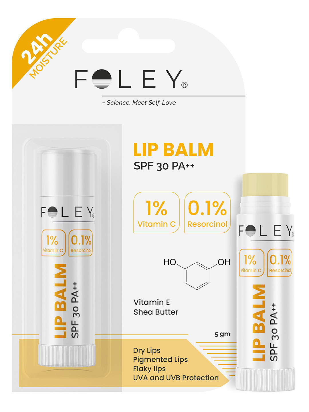 FOLEY SPF 30 Lip Balm With Shea Butter For Lip Nourishment - 5 g