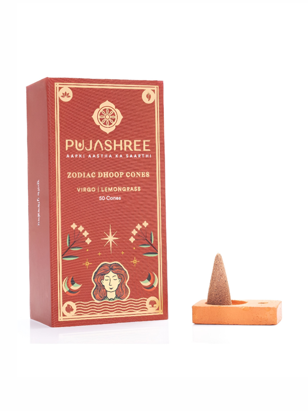 Pujashree Products Global Pvt Ltd. 50Pc Brown Wooden Zodiac Incense Dhoop Cones
