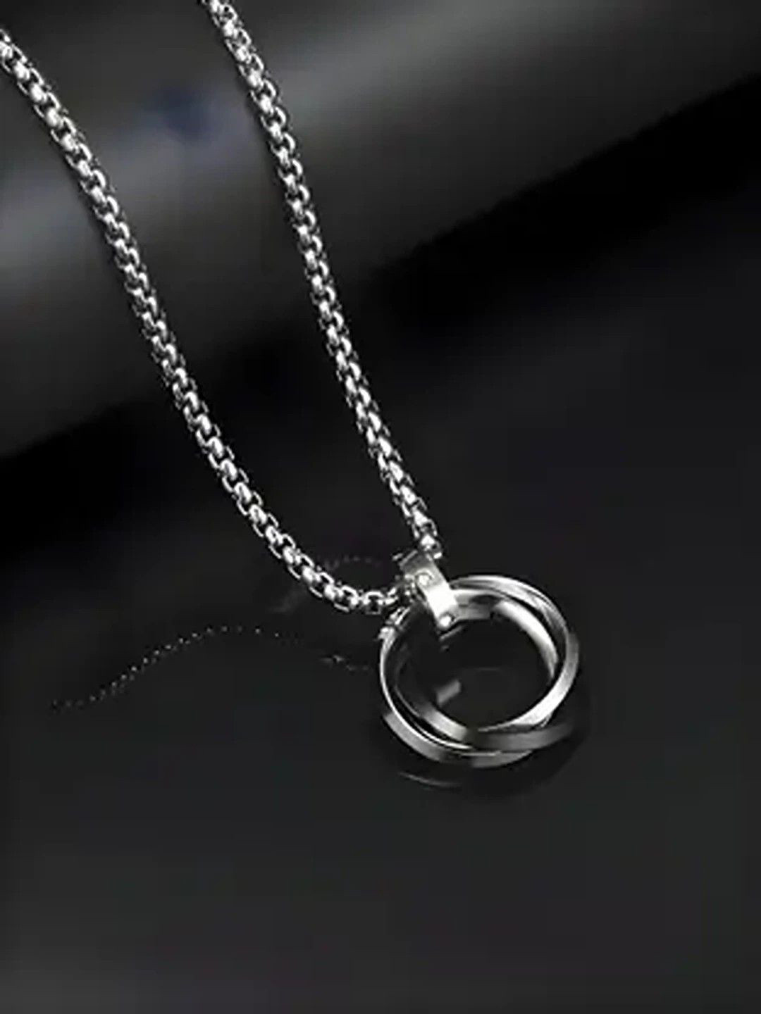 Ekaant Silver-Plated Circular Pendants With Chains