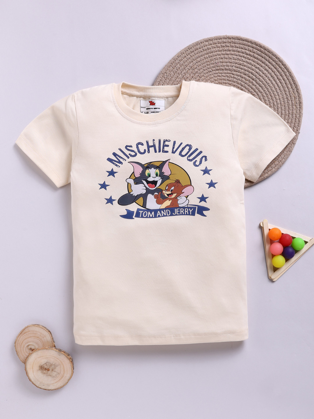 YK X Minute Mirth Boys Cotton Tom & Jerry Printed T-shirt