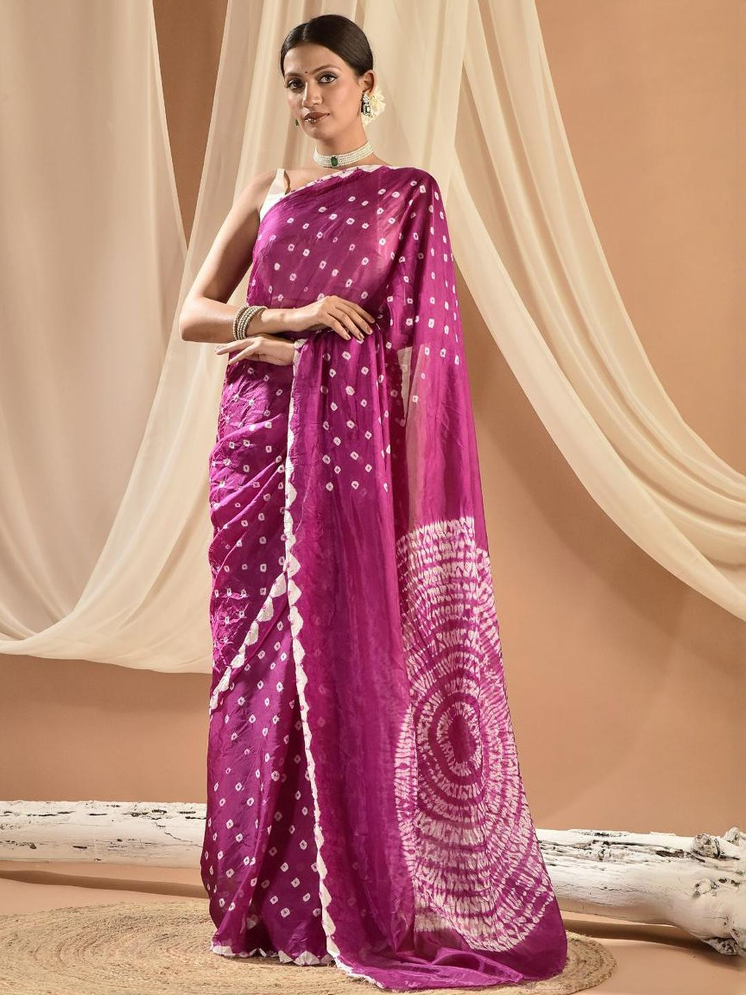 sutra attire Bandhani Art Silk Heavy Work Bandhani Saree