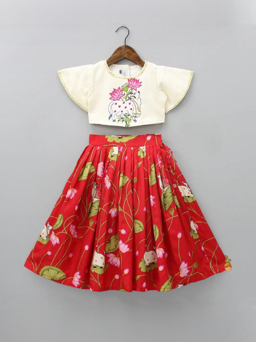 RJ ONLINE Printed Silk Lehenga Choli