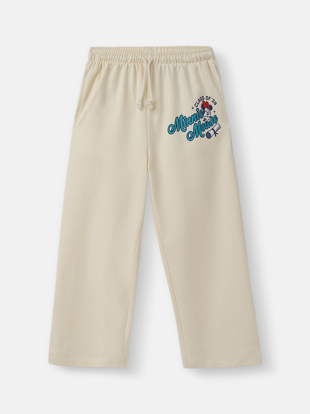 Nauti Nati Girls Minnie Graphic Classic Relaxed Fit Cotton Easy Wash Trousers