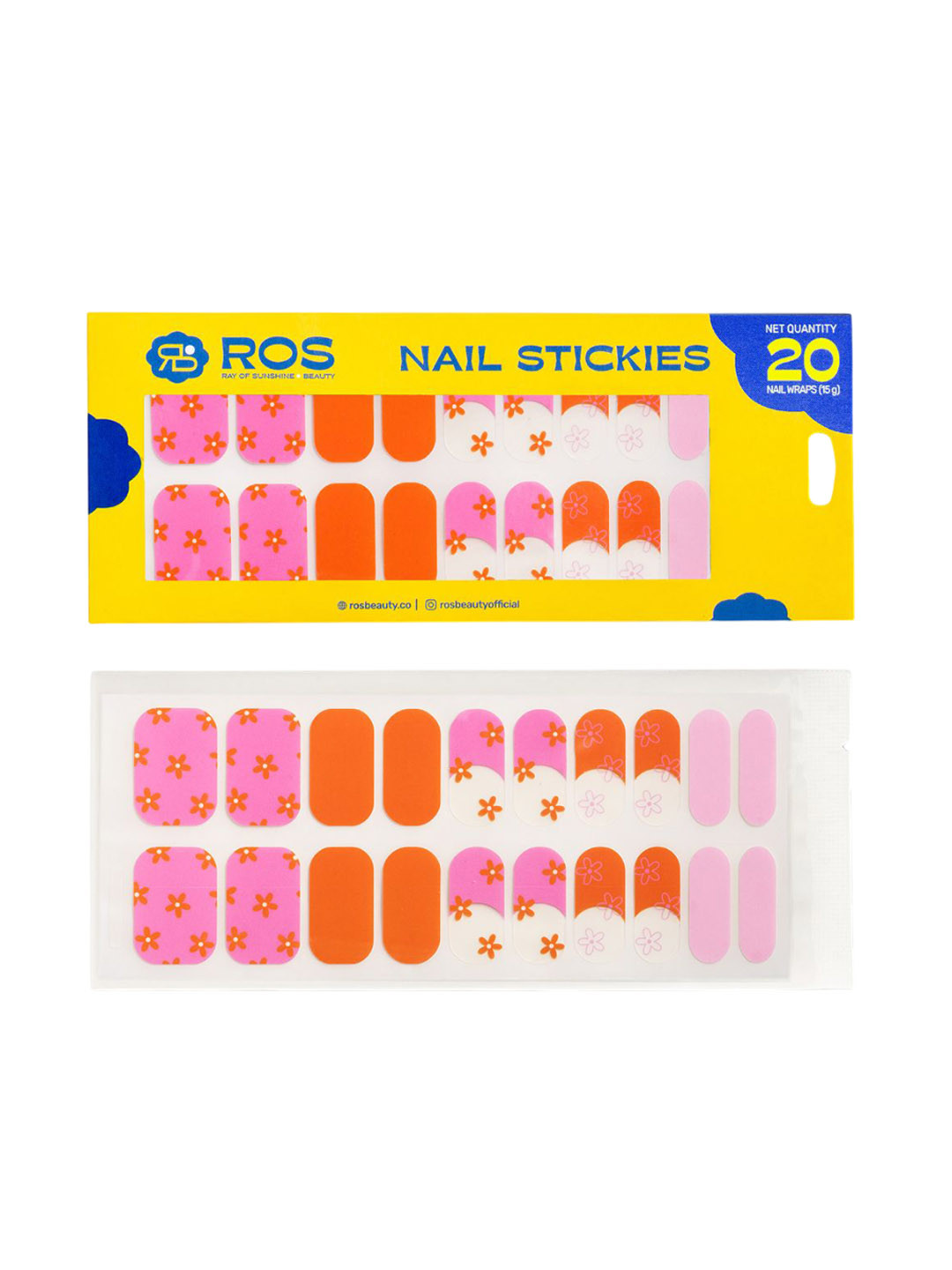 Ray Of Sunshine- ROS Beauty Set Of 20 Peel & Stick Nail Art Stickers-Main Character Moment
