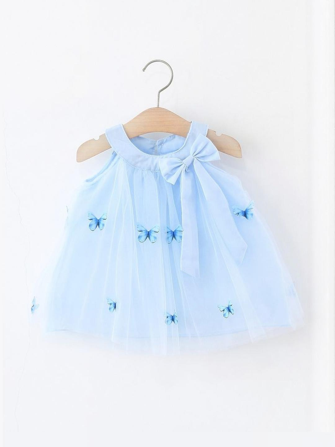 LULU & SKY Girls  Applique Sleeveless Bow Deatails  A-Line Dress
